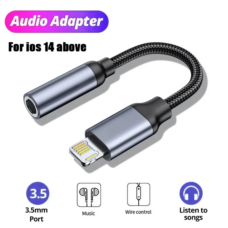 Earphone Splitter Jack - Kabel AUX 8-pin do 3,5 mm