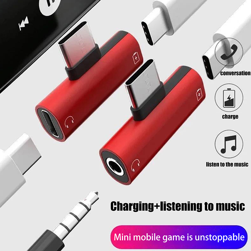 Earphone Splitter Jack - Adapter USB Type-C na 3.5 mm