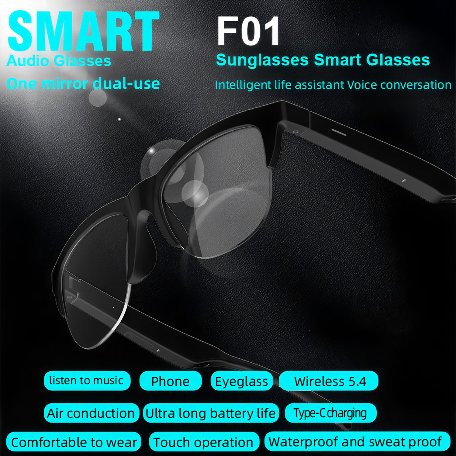 Inteligentne okulary przeciwsł – Bluetooth Headset On Ear recenzja i cena
