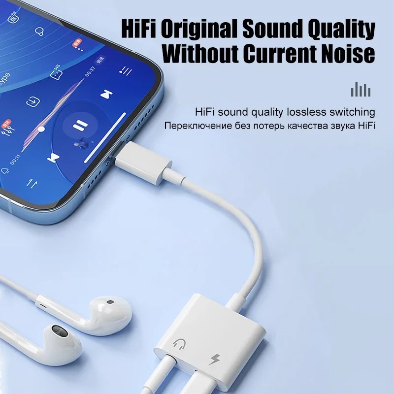 Adapter audio do iPhone 14 13  – Earphone Splitter Jack recenzja i cena